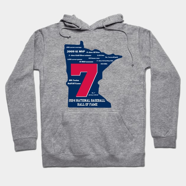 Joe Mauer Minnesota Twins Hall Of Fame Hoodie by SiebergGiftsLLC